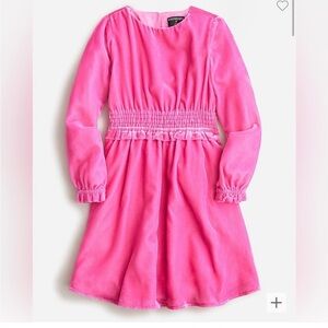 Crewcuts Pink Smocked Velvet Dress